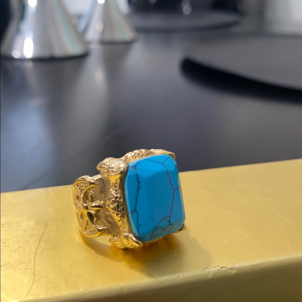 Gold Ring with Turquoise Stone